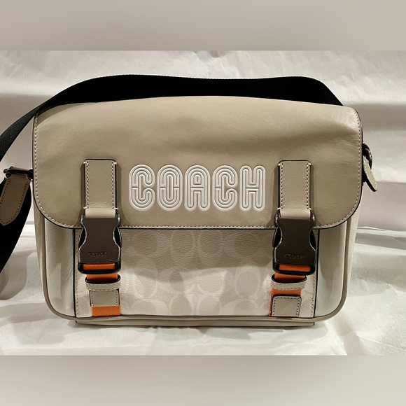 Coach Handbags - Coach Beige and Orange Messenger Bag